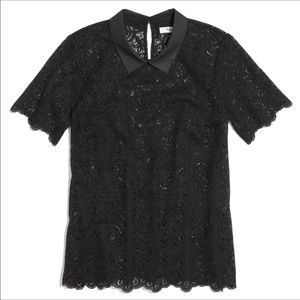 Madewell Black Lace Top